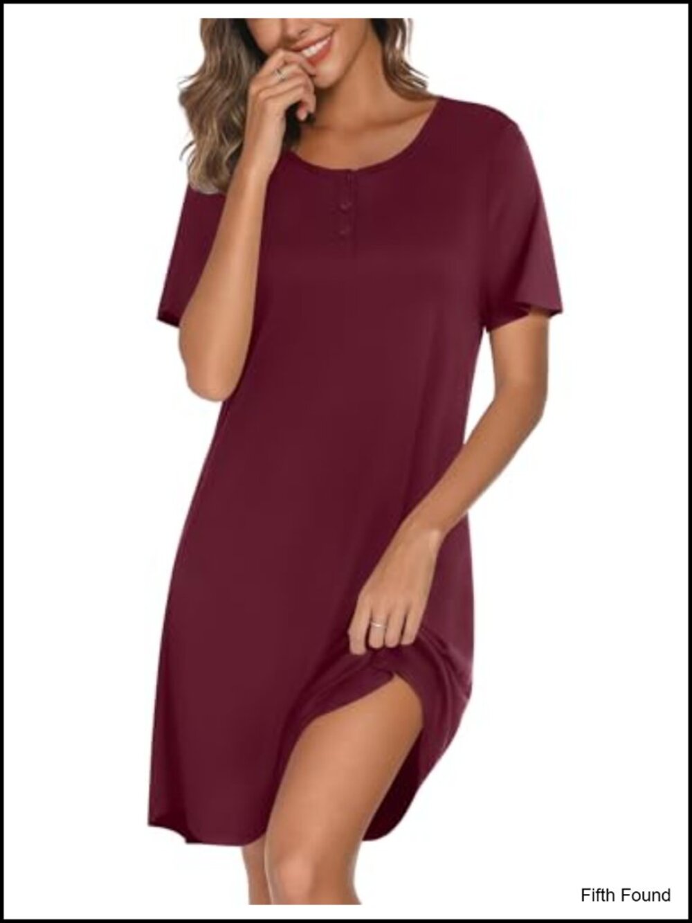 Ekouaer Bamboo Viscose Nightgown Short Sleeve Sleep Shirt